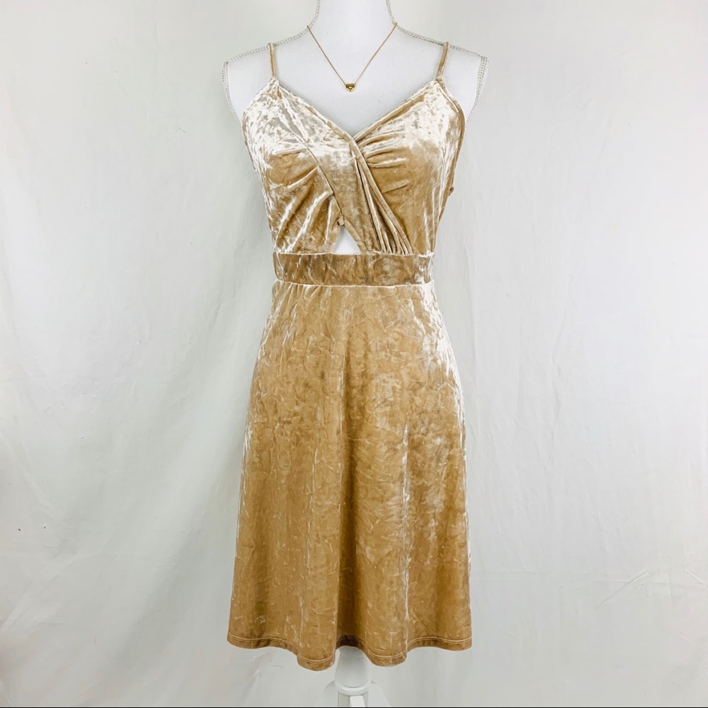 Love Fire Velvet Cutout Skater Dress